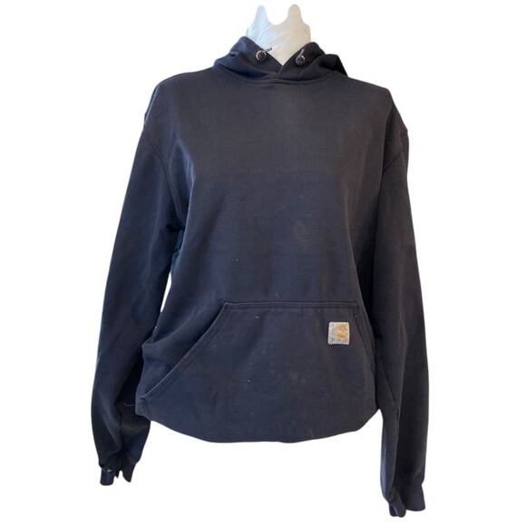Y2K Carhartt Loose Fit Blue Distressed Thrasher Gorpcore Hoodie Size Small - Picture 1 of 15